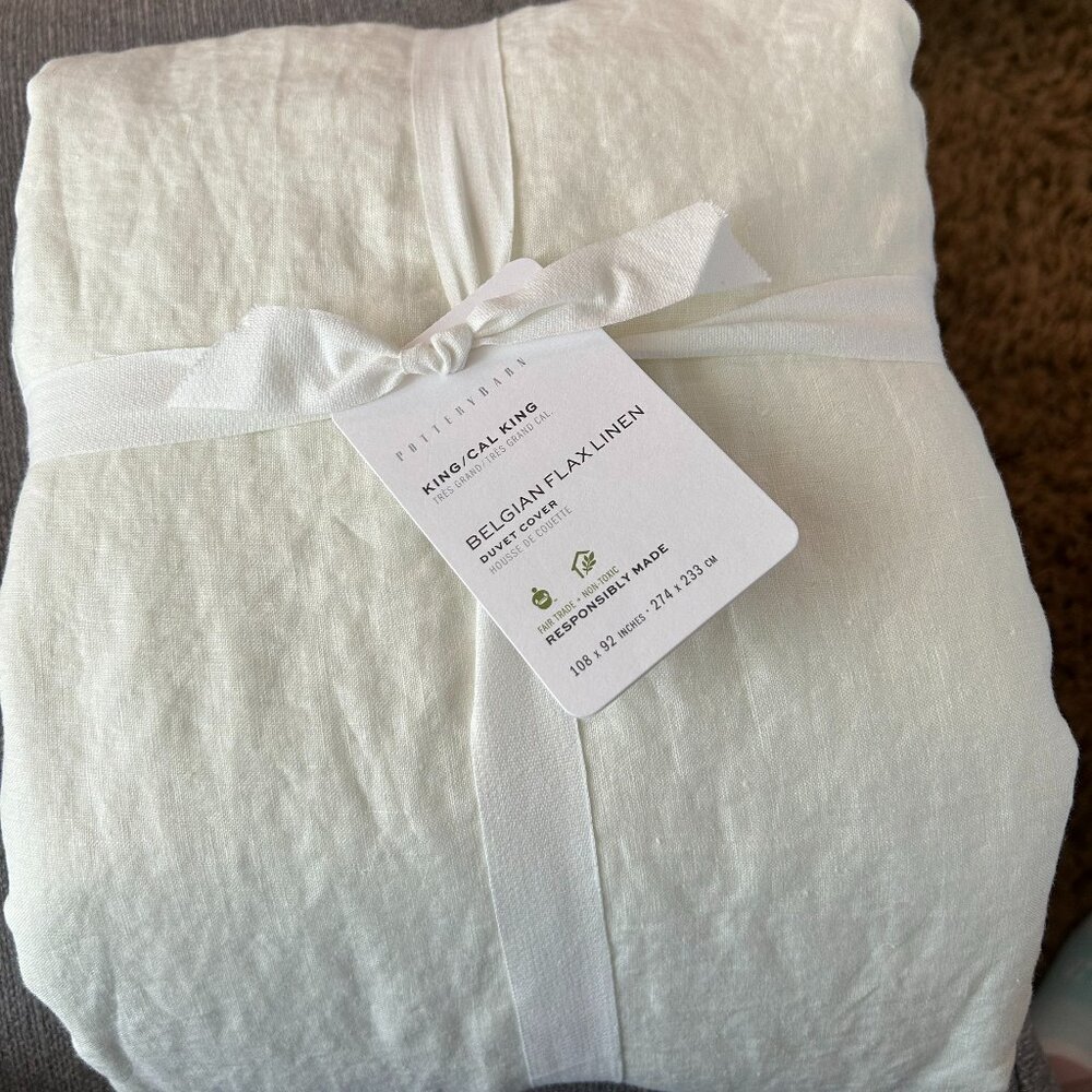 Pottery Barn Belgian Flax Linen Duvet Cover